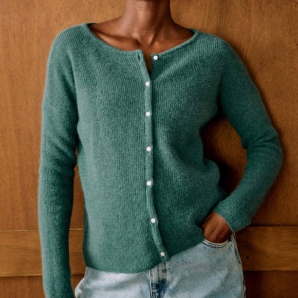 Sezane Gaspard Cardigan in Sage - Picture 1 of 7